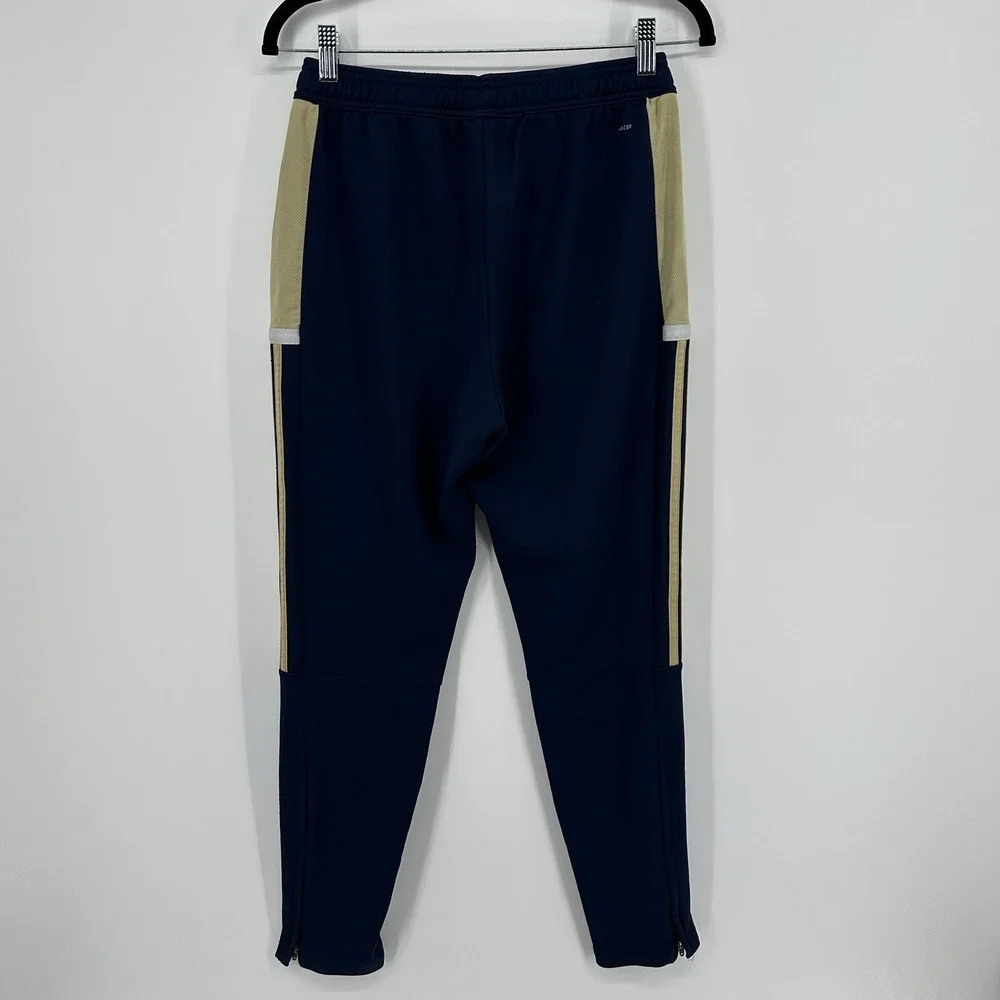 adidas men's Navy Regular Tapered Track Pants Size M Notre Dame Colors